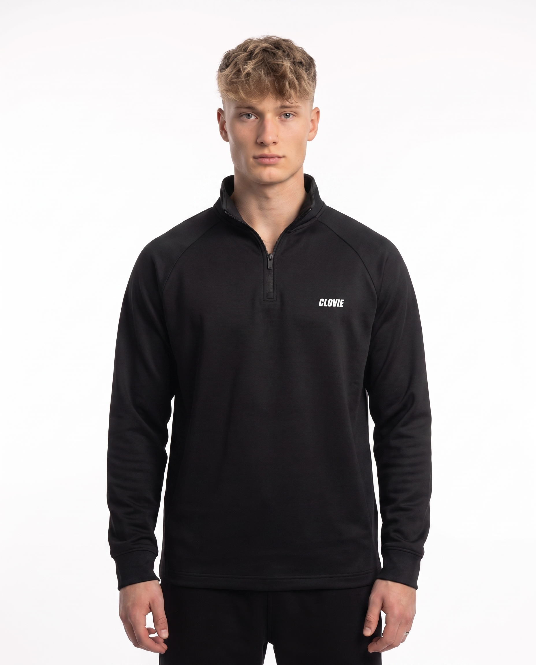 Make your dreams come true Half-Zip Longsleeve Black - model front