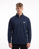 Make your dreams come true Half-Zip Longsleeve Navy Blue - model front