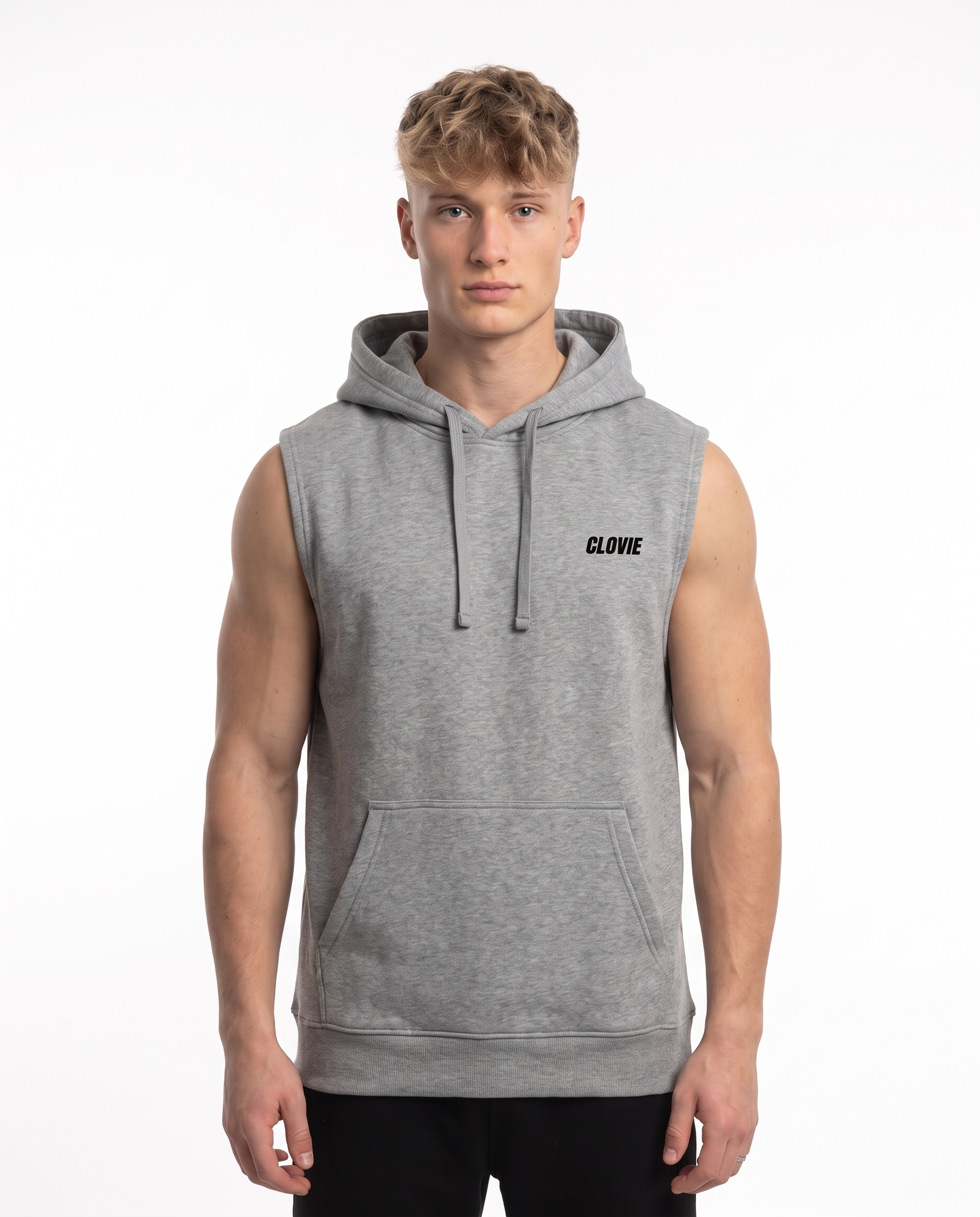 Make your dreams come true Sleeveless Hoodie Oxford Grey - model front