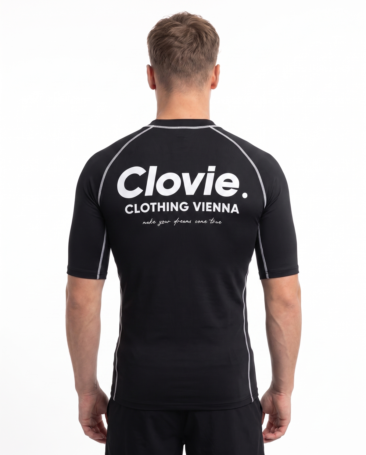 Sport Tee Black - model back print (natural)