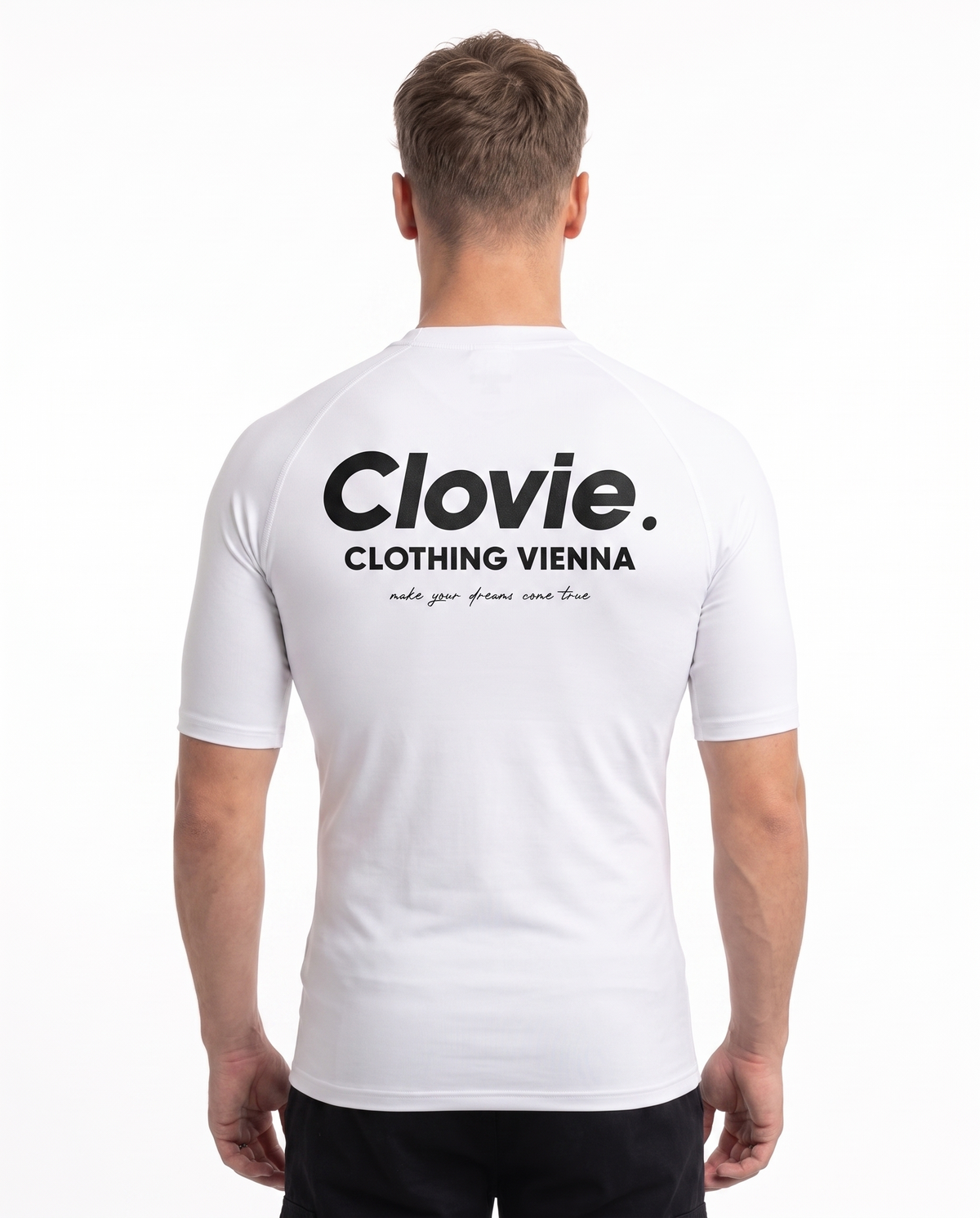 Sport Tee White - model back print (natural)