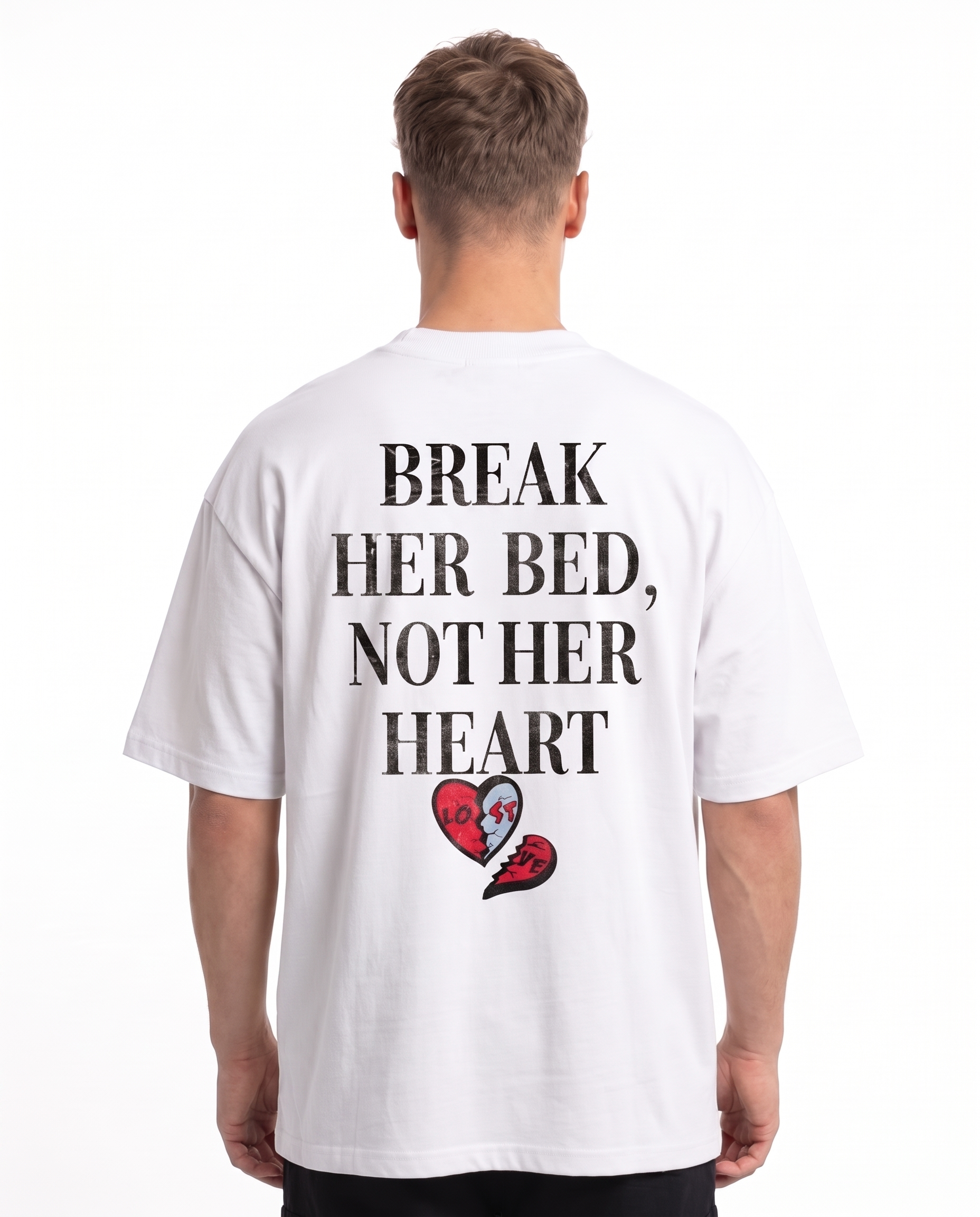 Break her bed OVS Tee 2 White - model back print (edit-ref from Natural Raw)