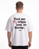 Text me OVS Tee White - model back print (edit-ref from Natural Raw)