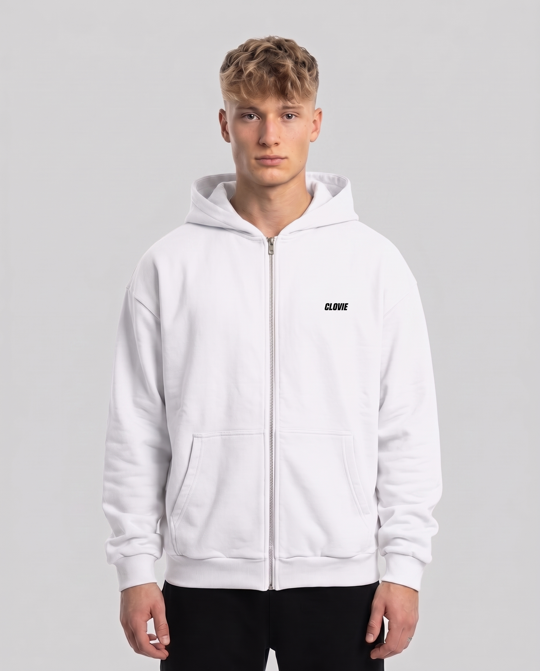 Text me OVS Zip White - model front