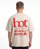 Hot girls love motorcycles OVS Tee Sand - model back print
