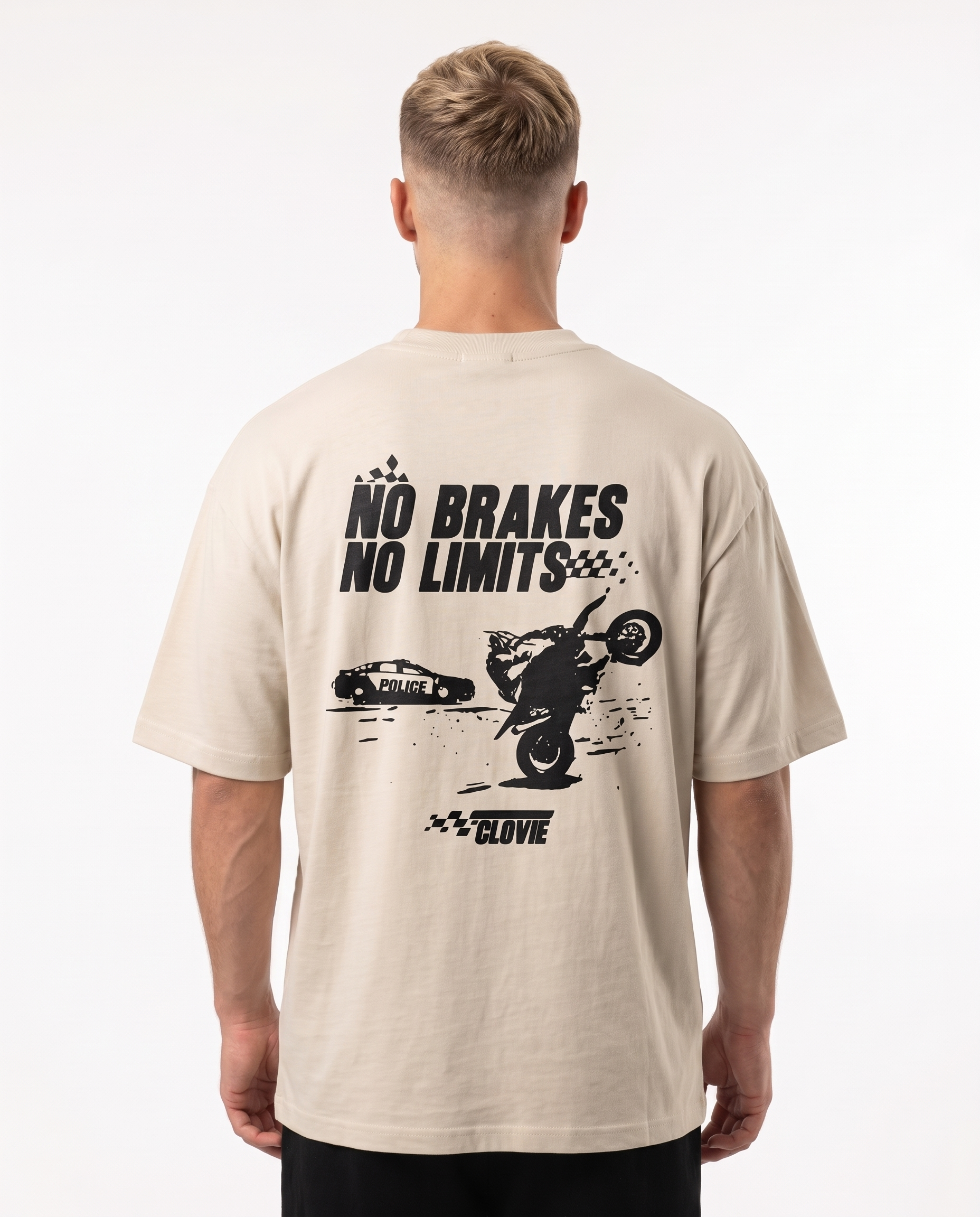 No brakes no limits OVS Tee Sand - model back print