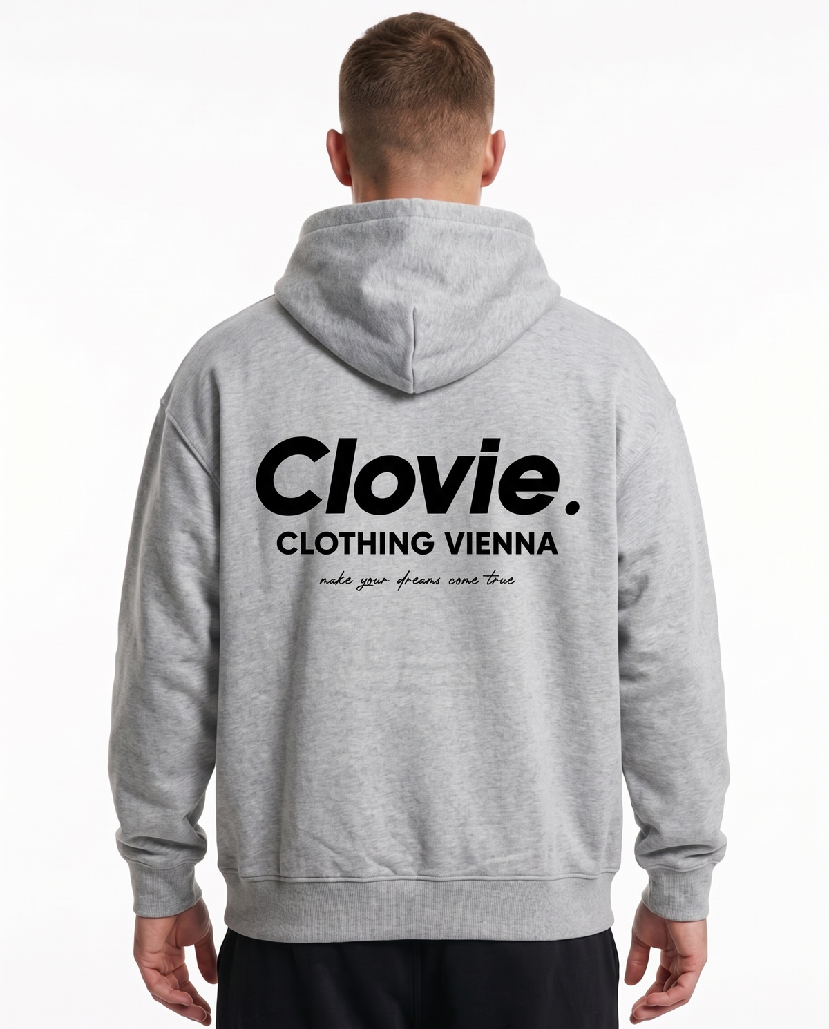 Make your dreams come true 2 OVS Zip Heather Grey - model back print