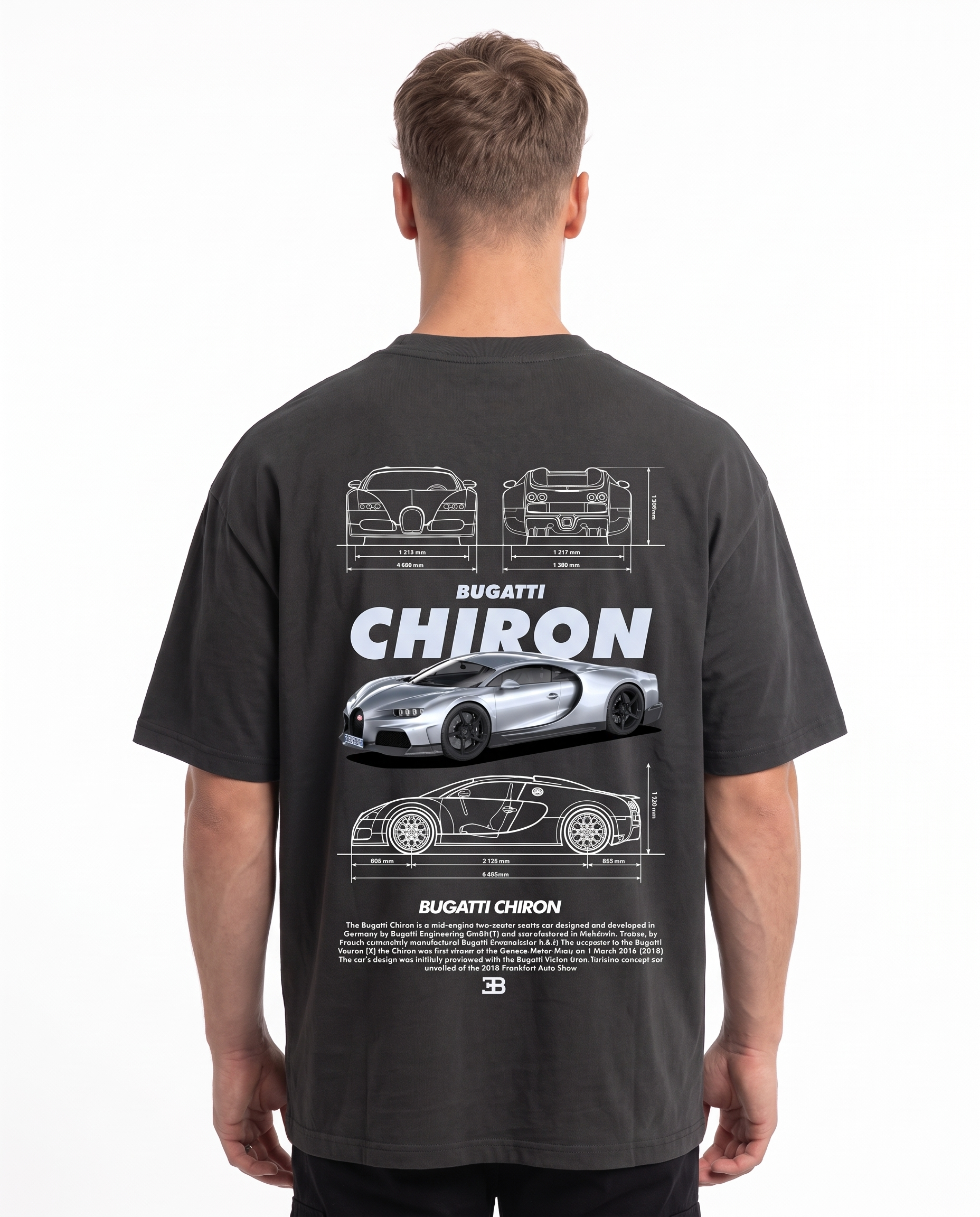 BUGATTI Chiron OVS Tee Black - model back print
