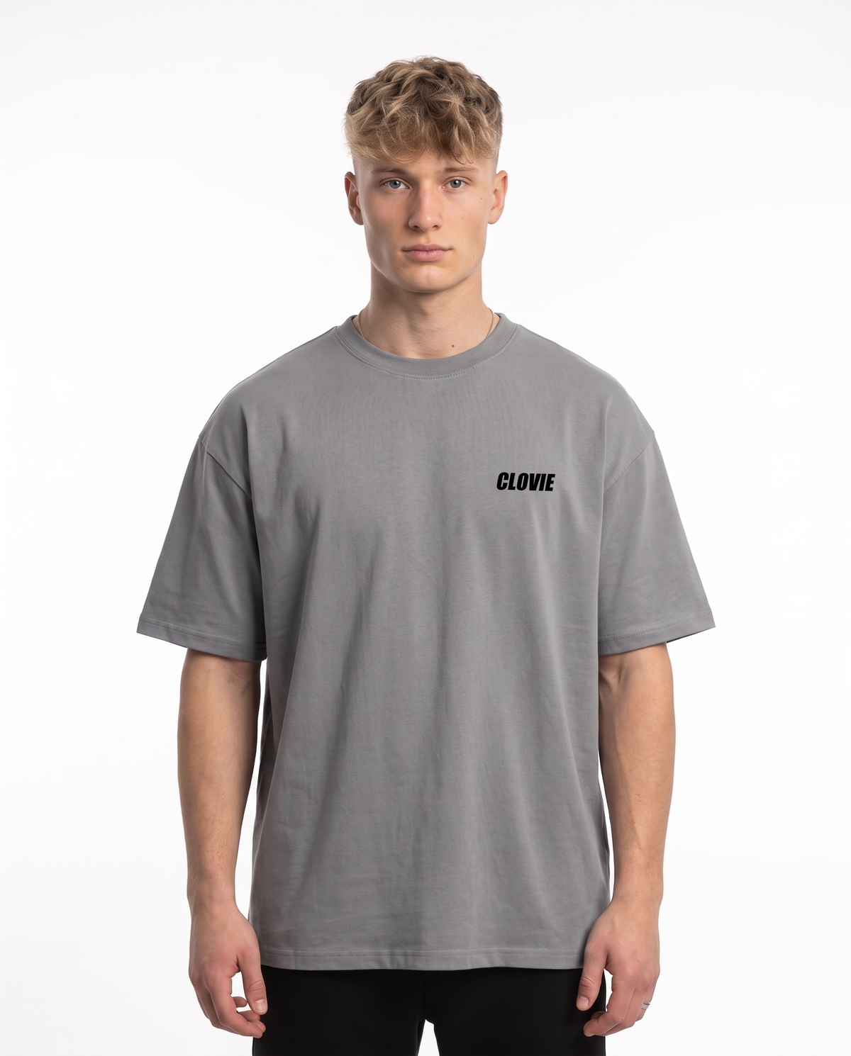 BUGATTI Chiron OVS Tee Grey - model front
