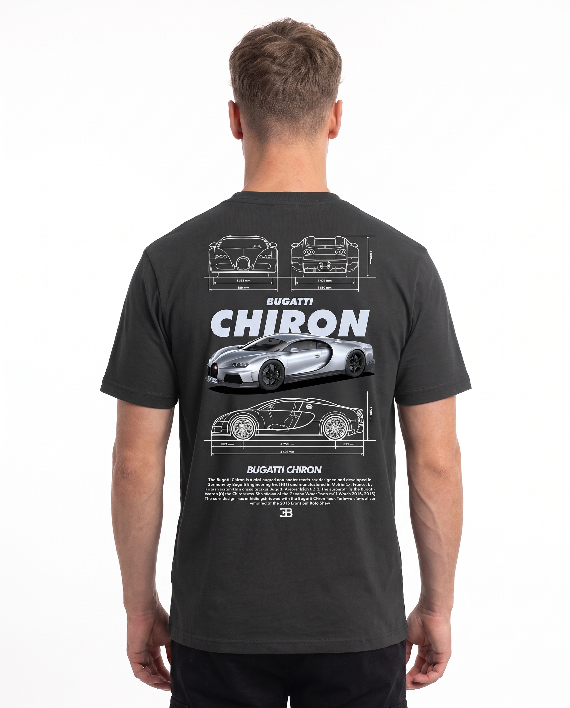 BUGATTI Chiron Std Tee Black - model back print
