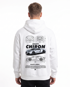 BUGATTI Chiron Super Sport Oversized Hoodie White – Rückseite