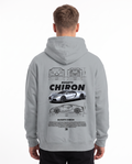 BUGATTI Chiron Super Sport Oversized Hoodie Light Asphalt – Rückseite
