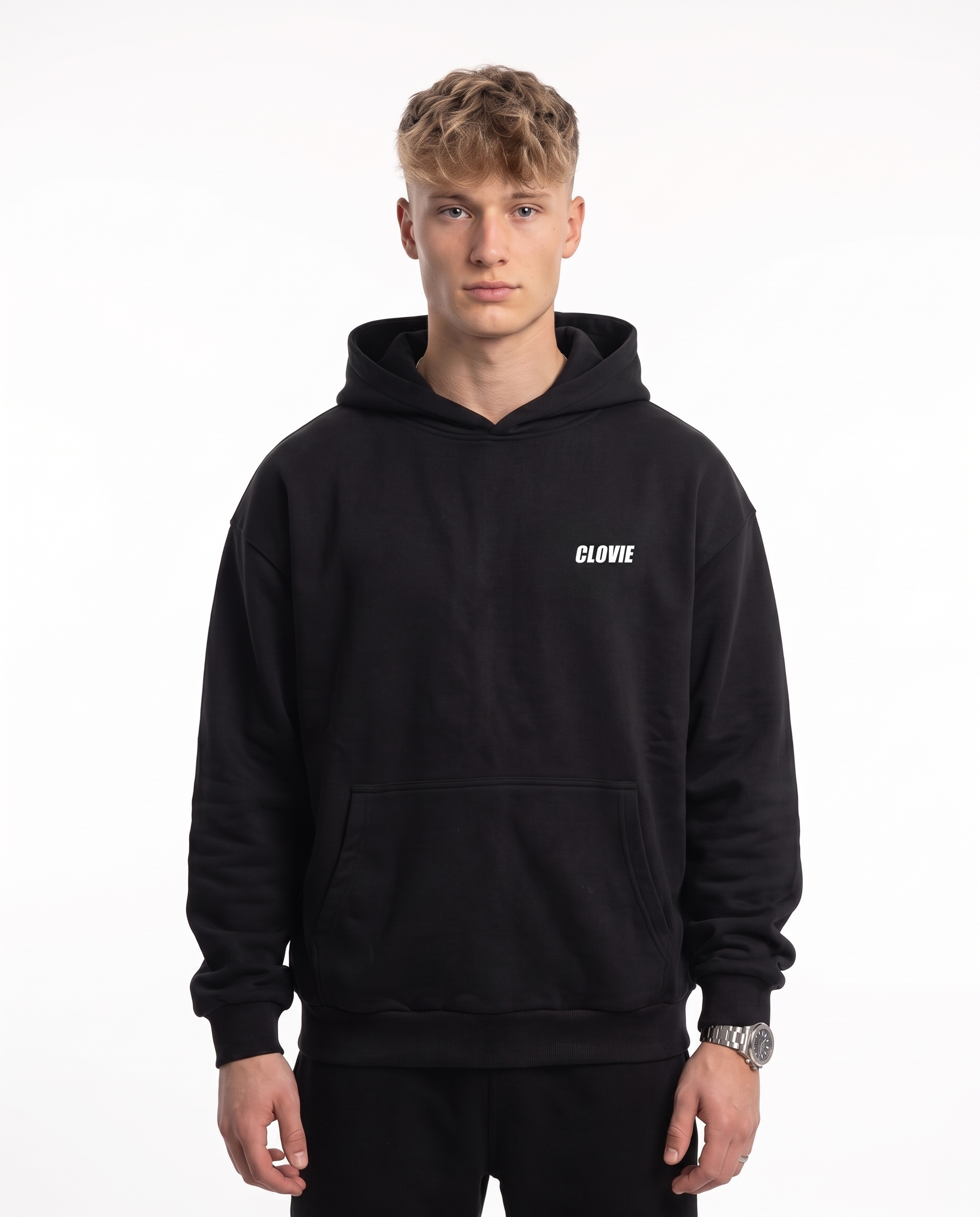 BUGATTI Chiron Super Sport Oversized Hoodie Black – Vorderseite