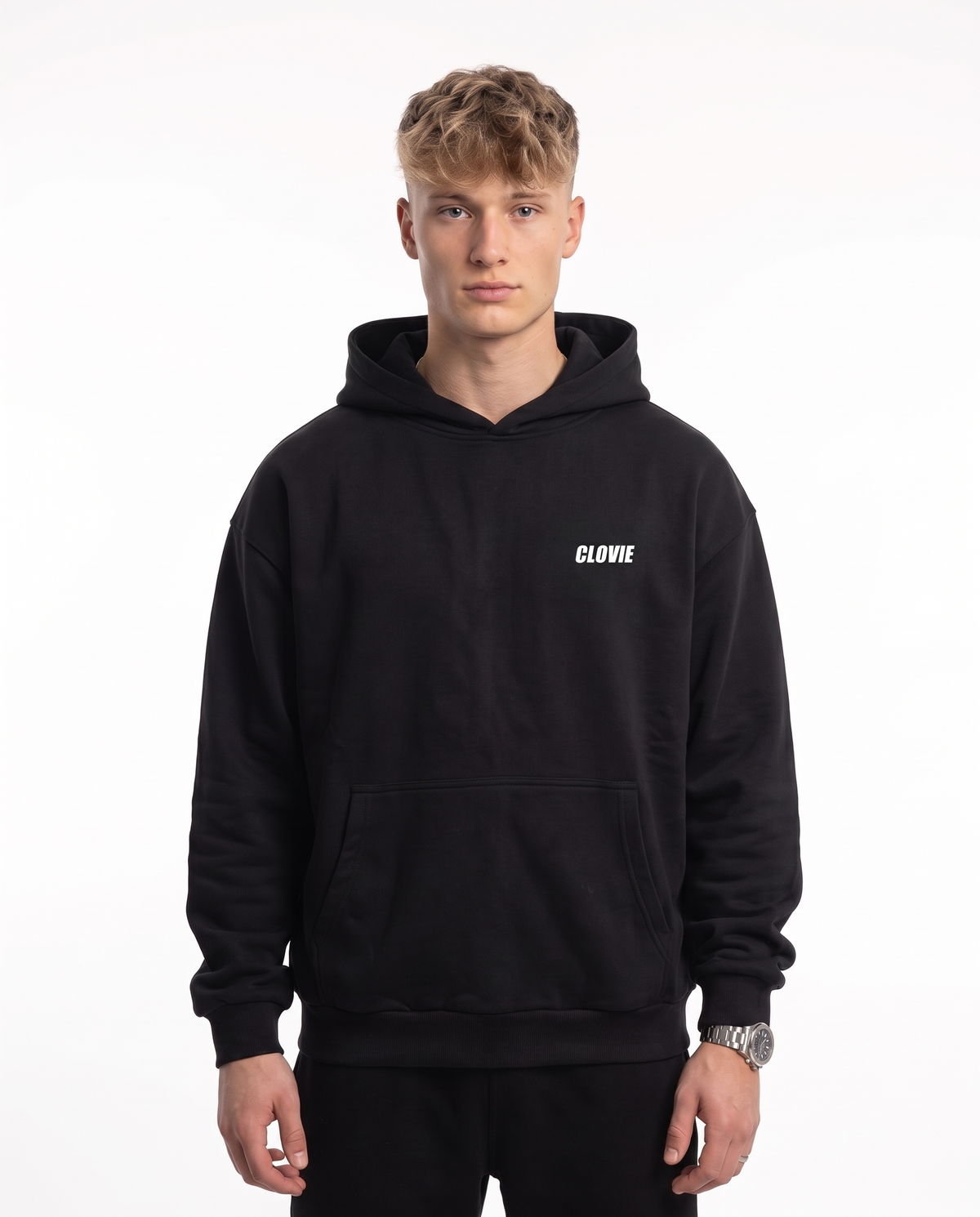 BUGATTI Chiron Super Sport Oversized Hoodie Black – Vorderseite