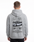 BUGATTI Chiron Super Sport Oversized Zip Hoodie Light Asphalt – Rückseite