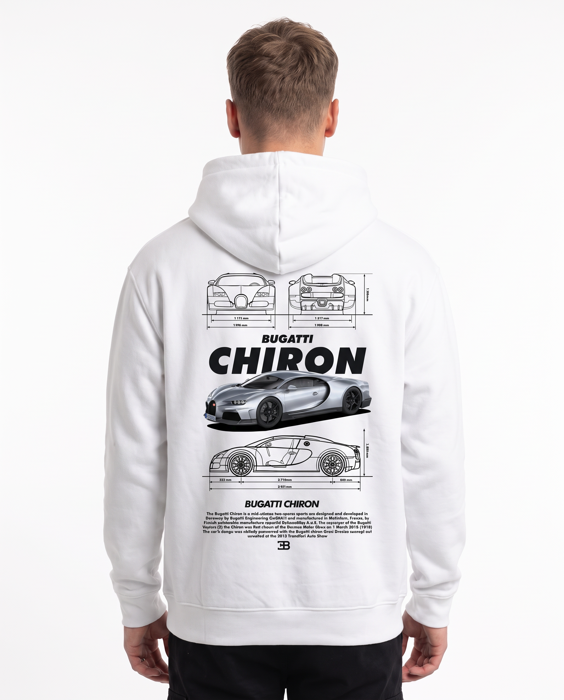 BUGATTI Chiron Super Sport Hoodie Arctic White – Rückseite