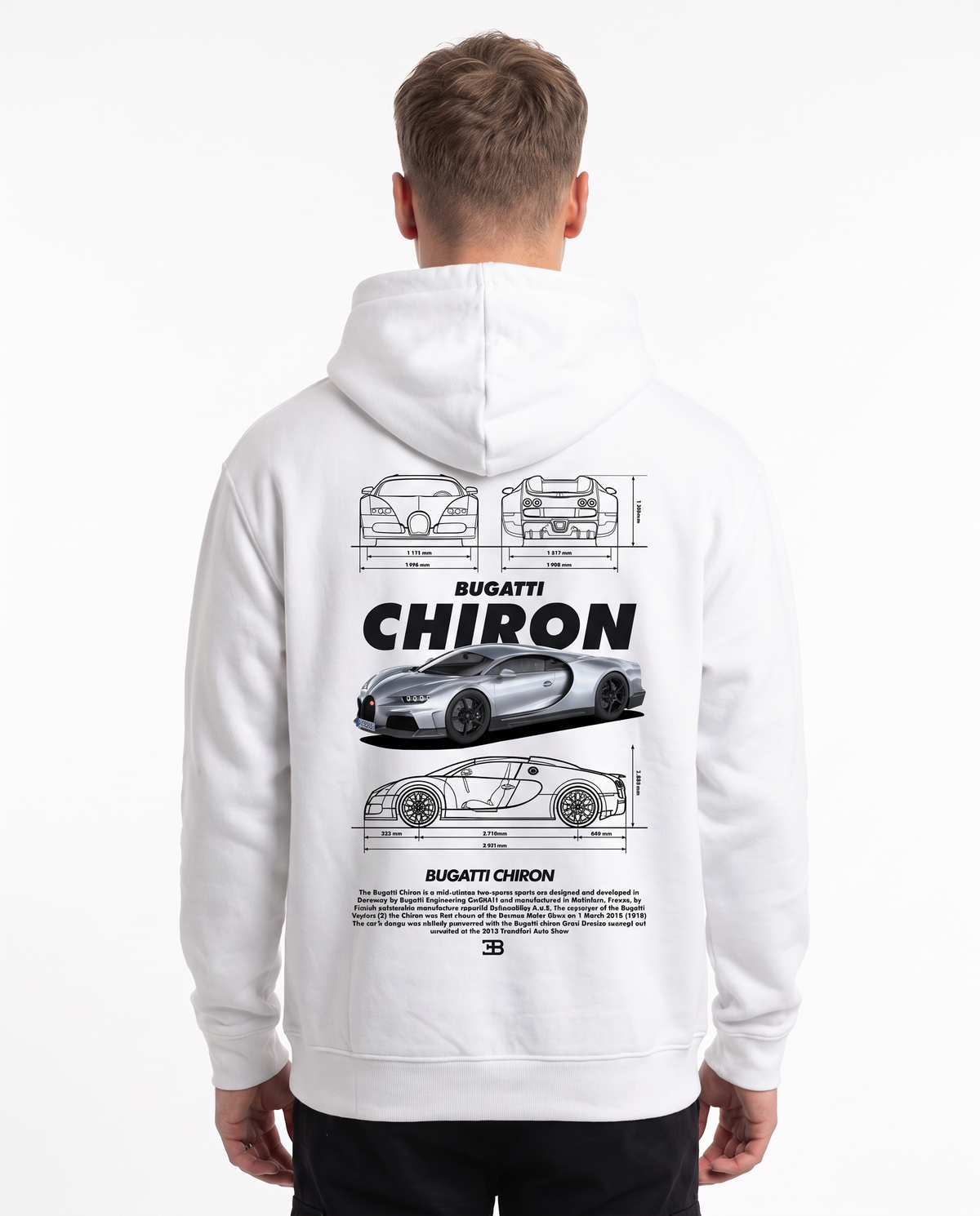 BUGATTI Chiron Super Sport Hoodie Arctic White – Rückseite