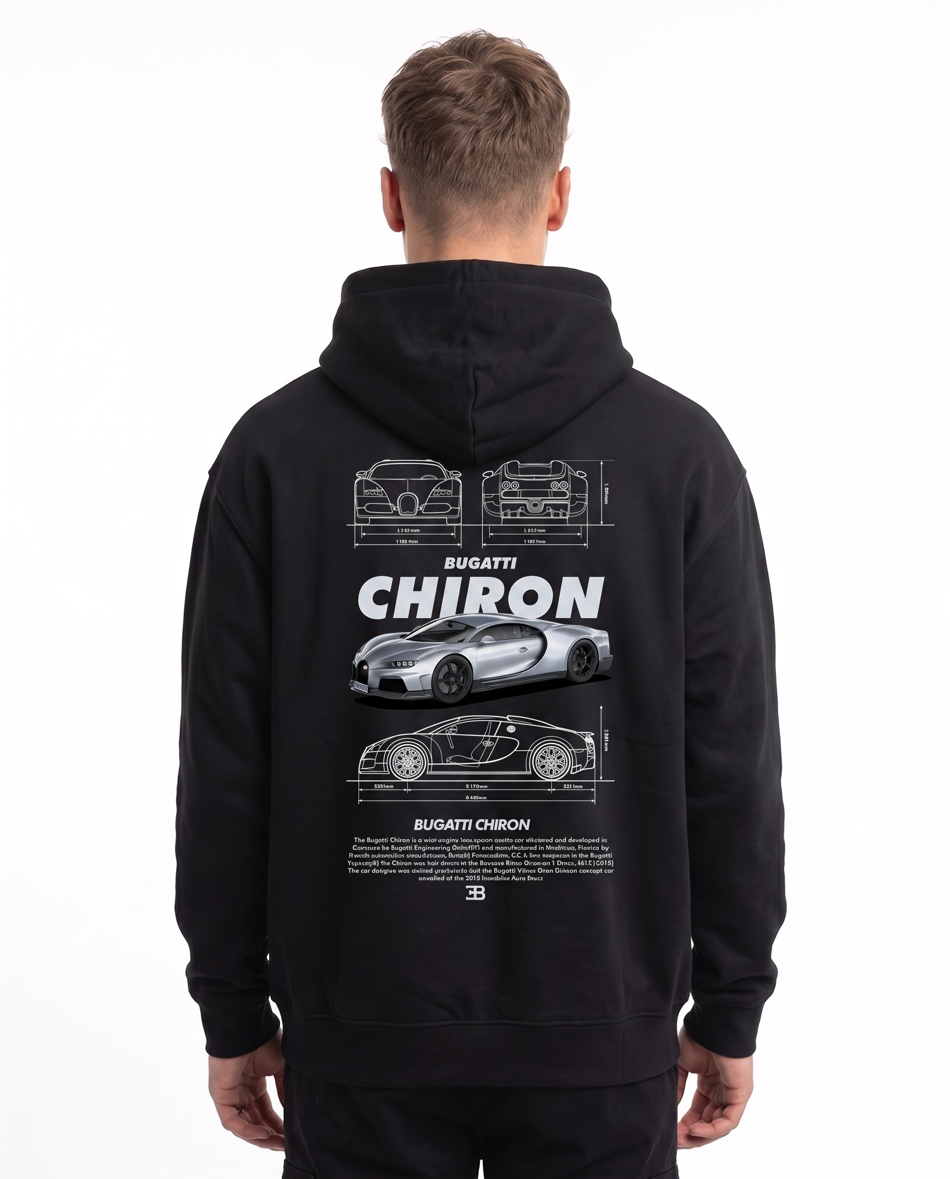 BUGATTI Chiron Super Sport Hoodie Jet Black – Rückseite
