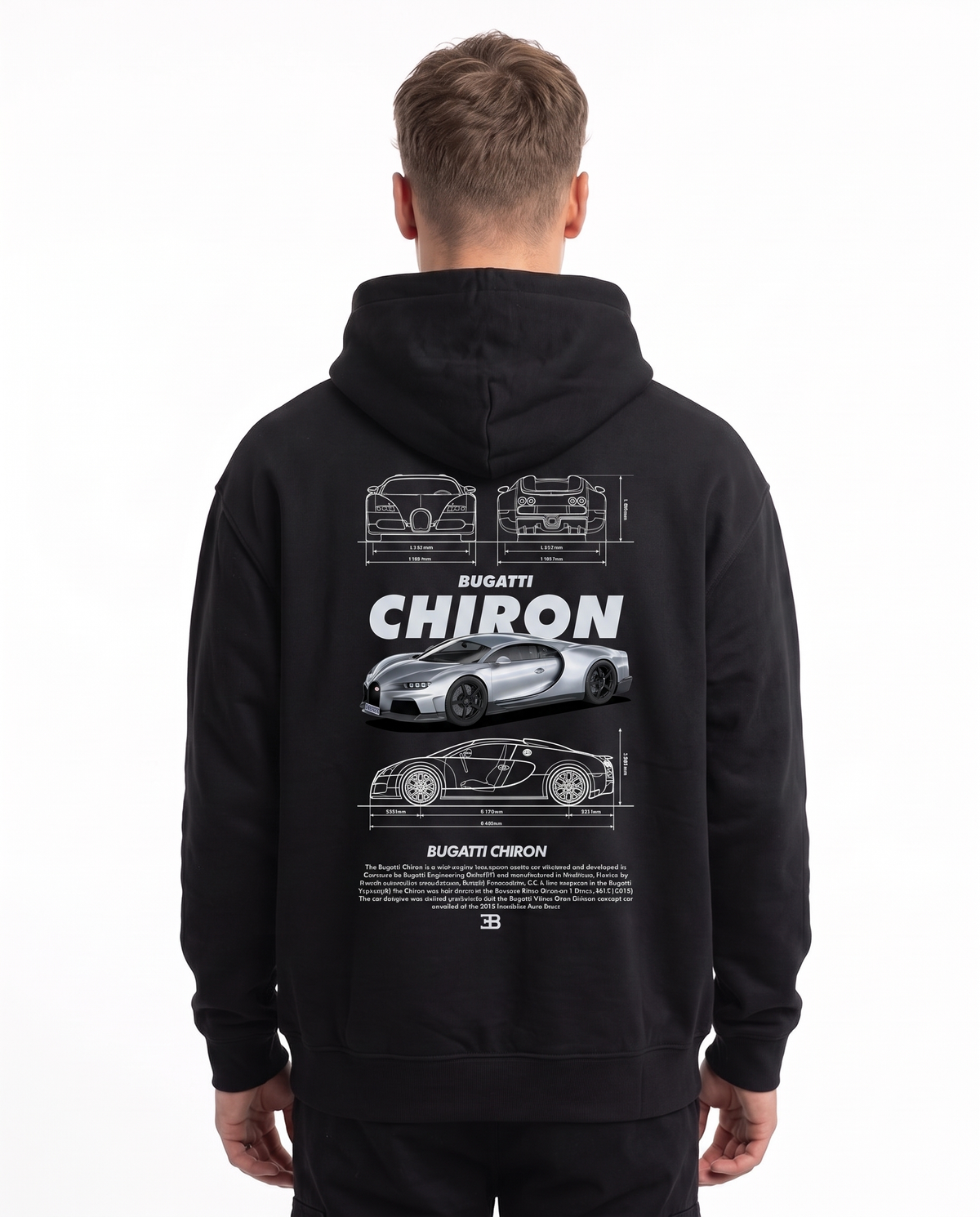 BUGATTI Chiron Super Sport Hoodie Jet Black – Rückseite