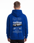 BUGATTI Chiron Super Sport Hoodie Royal Blue – Rückseite
