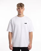 No brakes no limits Oversized Tee White - model front logo