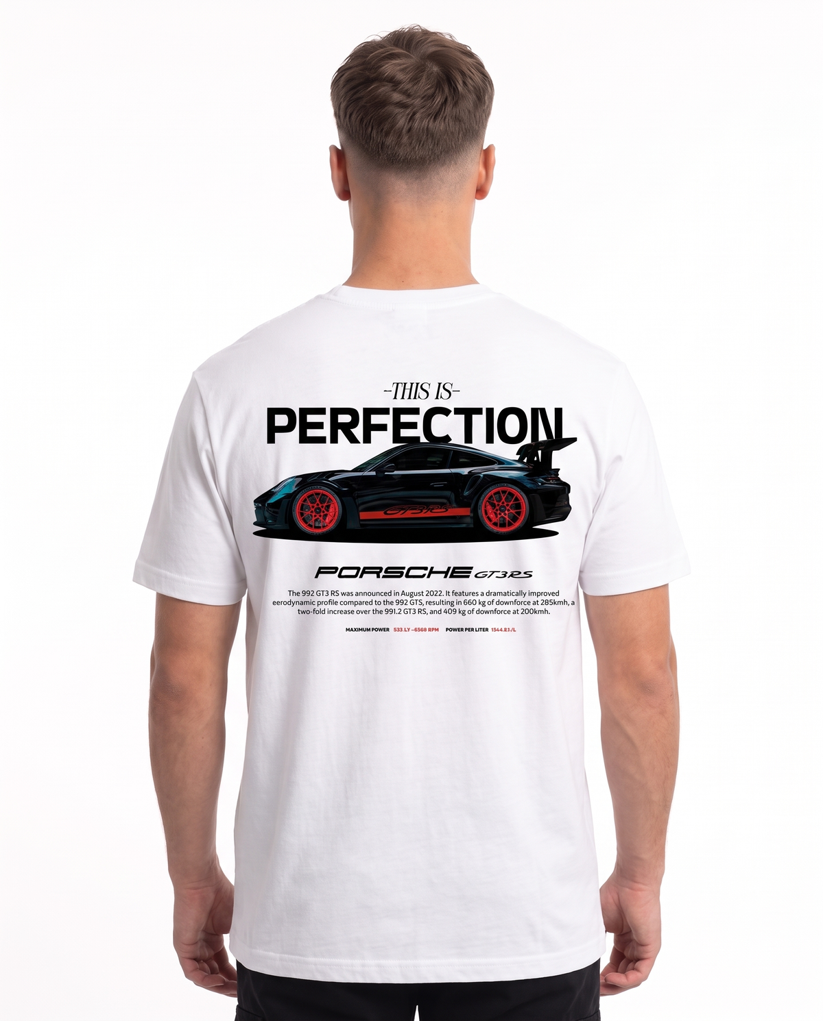 Porsche GT3 RS Standard Tee White – Rückseite