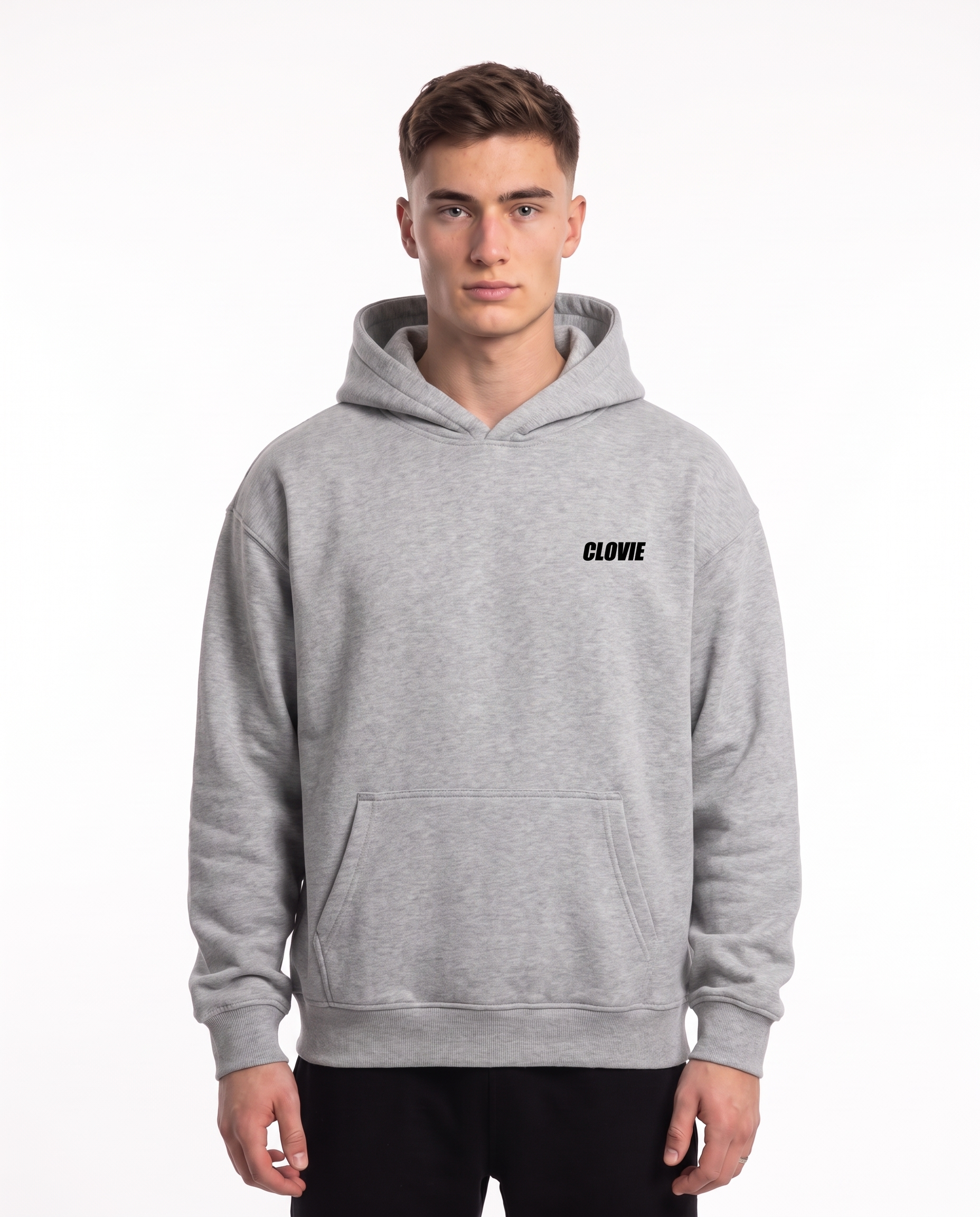 Porsche GT3 RS Oversized Hoodie Light Asphalt – Vorderseite