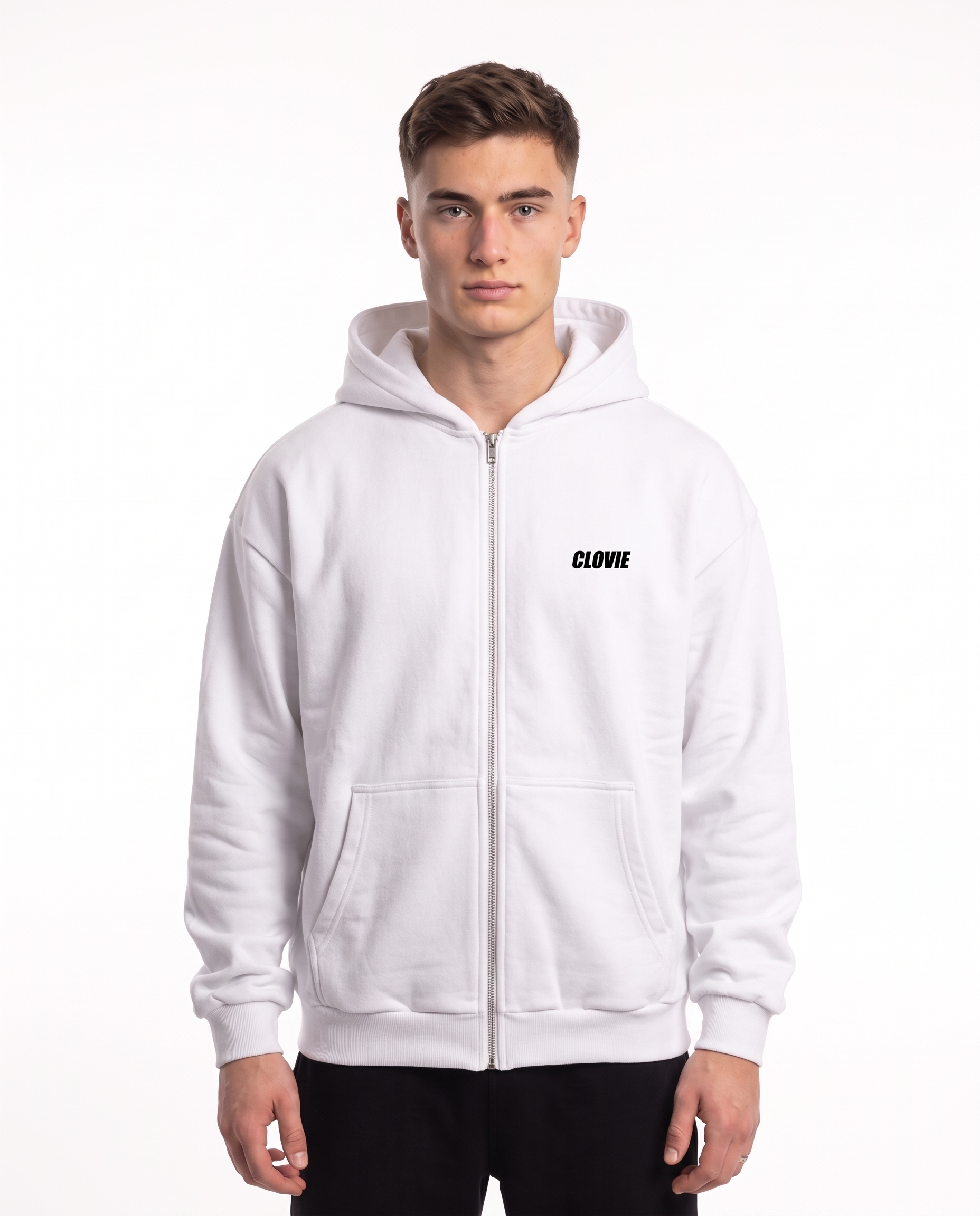 Porsche GT3 RS Oversized Zip Hoodie White – Vorderseite
