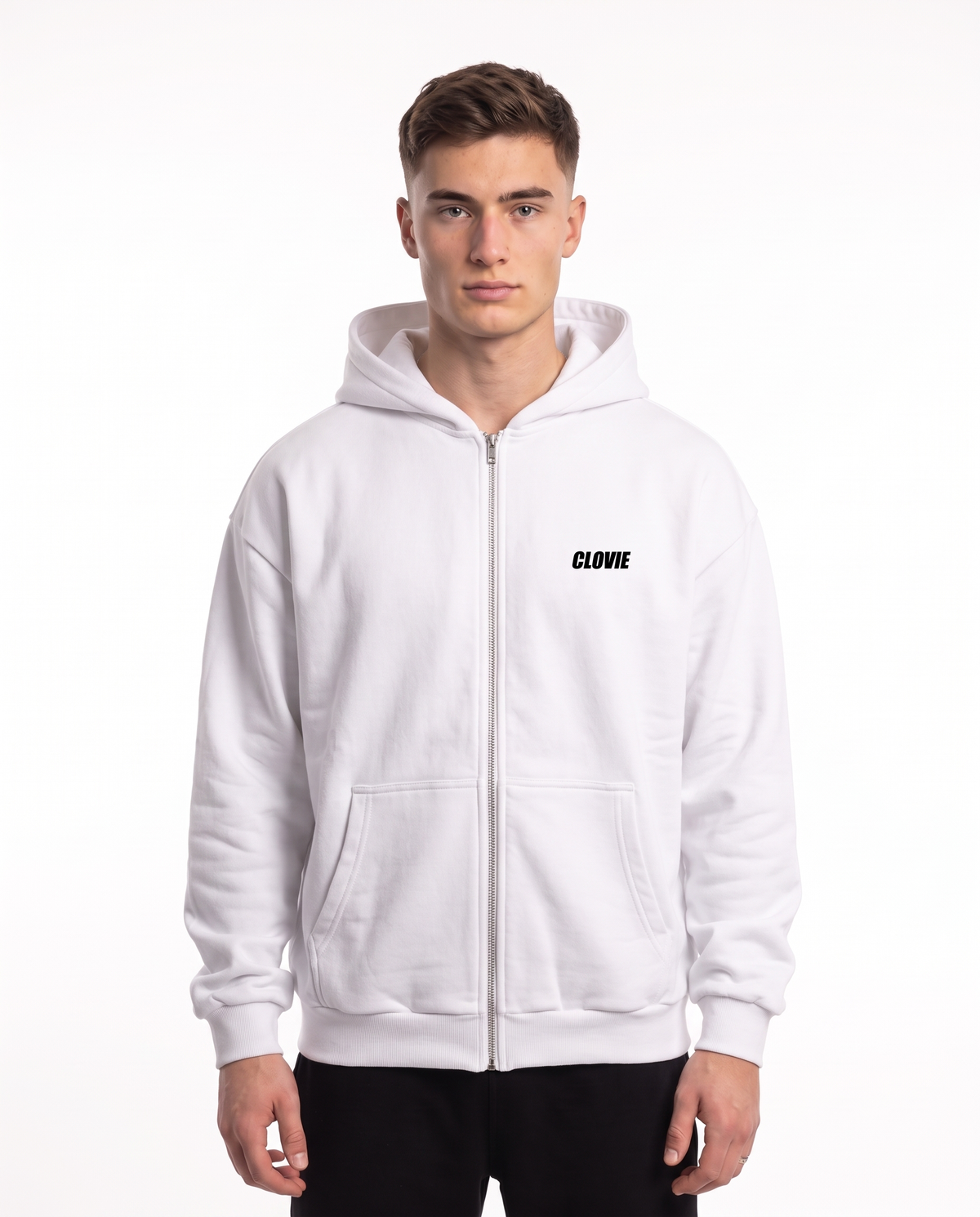 Porsche GT3 RS Oversized Zip Hoodie White – Vorderseite