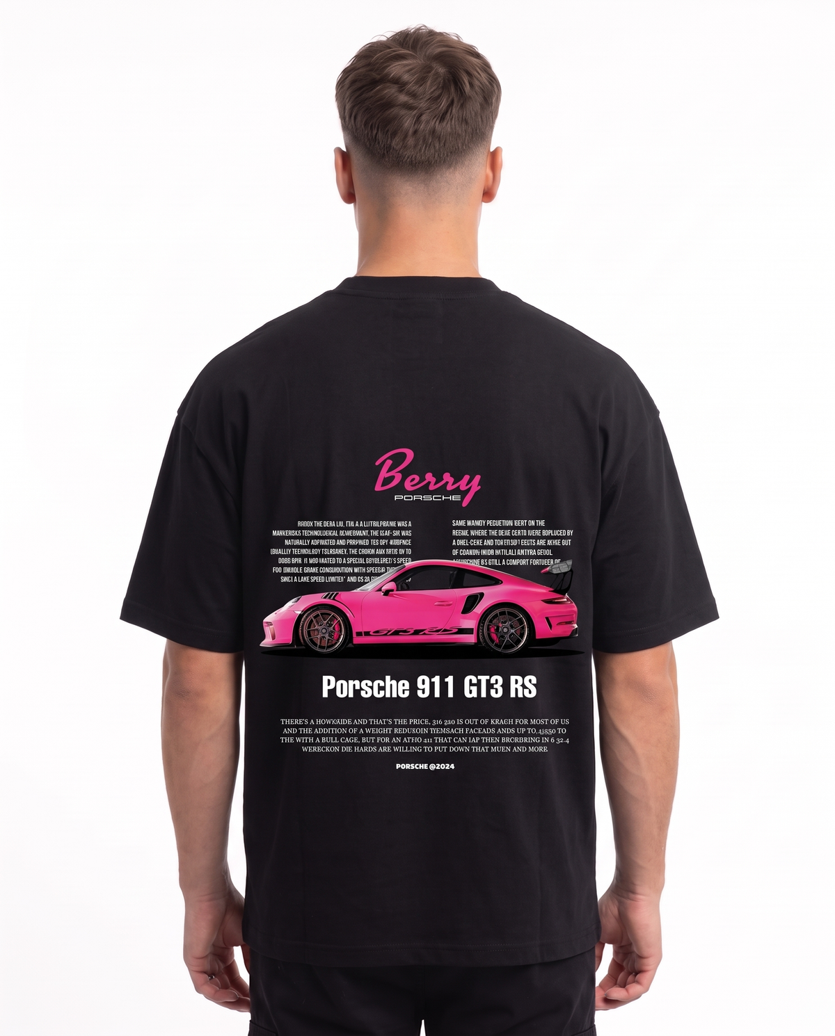 Porsche 911 GT3 RS Oversized Tee Black – Rückseite