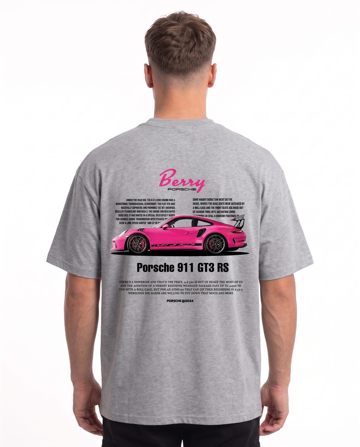 Porsche 911 GT3 RS Oversized Tee Grey – Rückseite