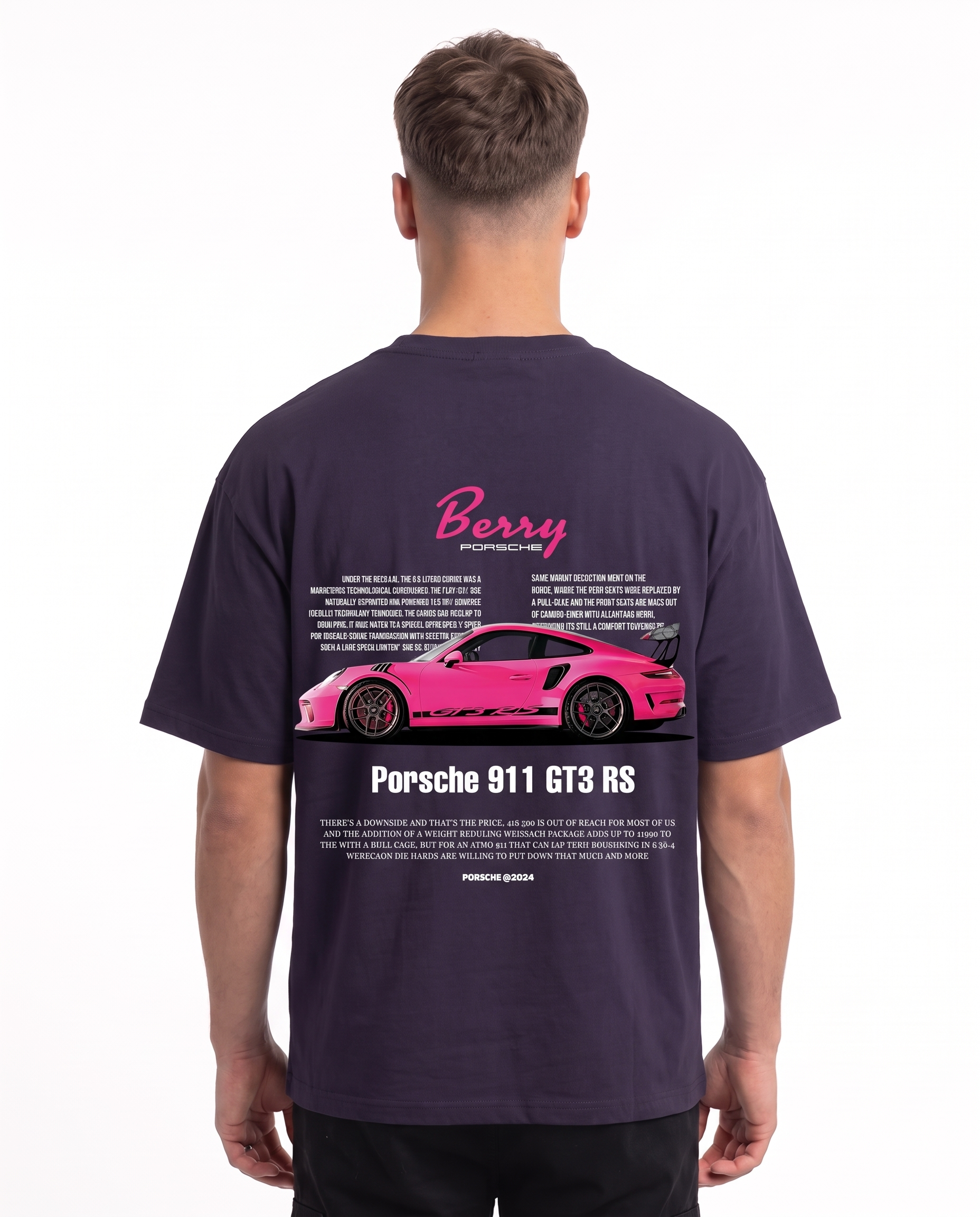 Porsche 911 GT3 RS Oversized Tee Purple Night – Rückseite