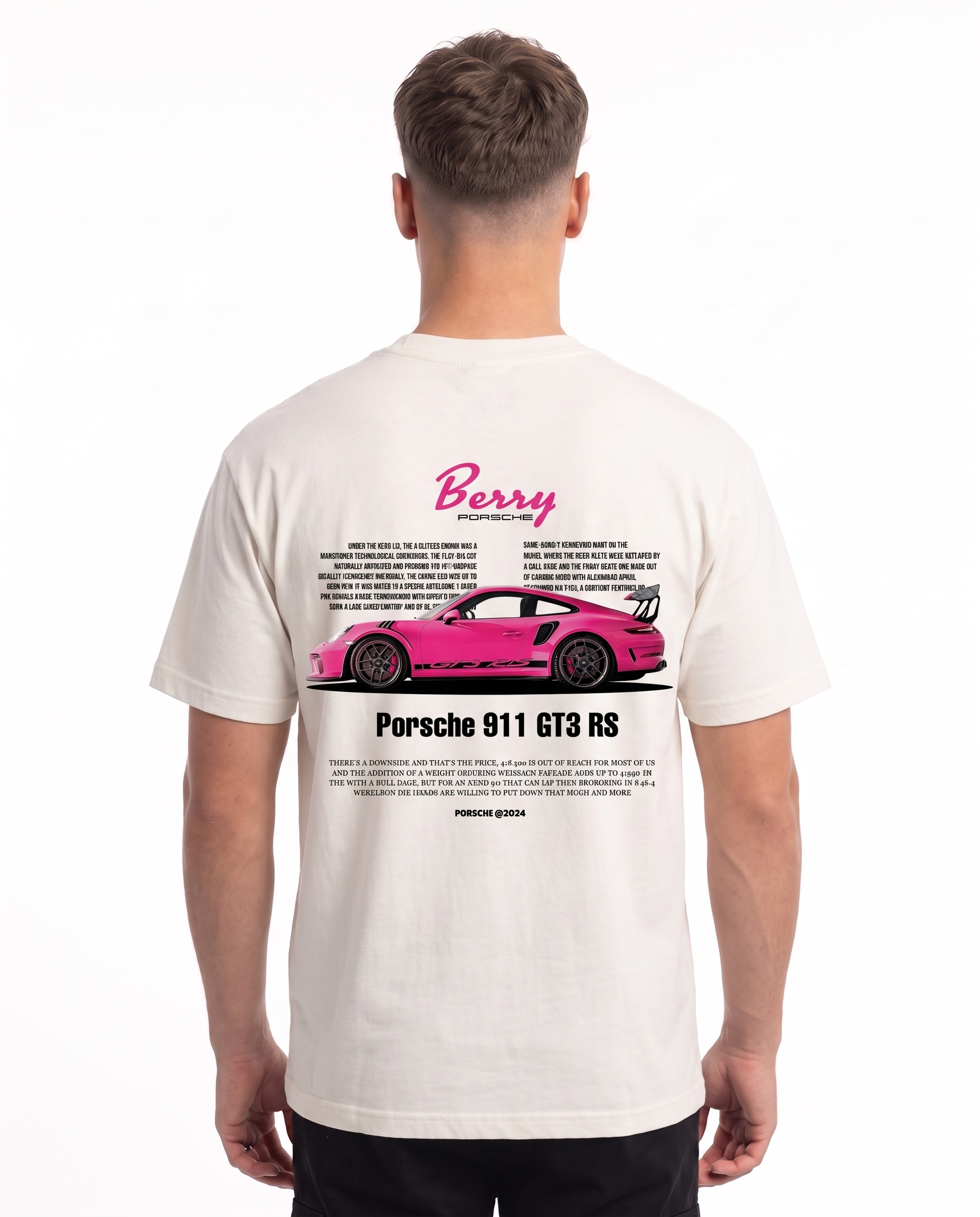 Porsche 911 GT3 RS Standard Tee Vintage White – Rückseite