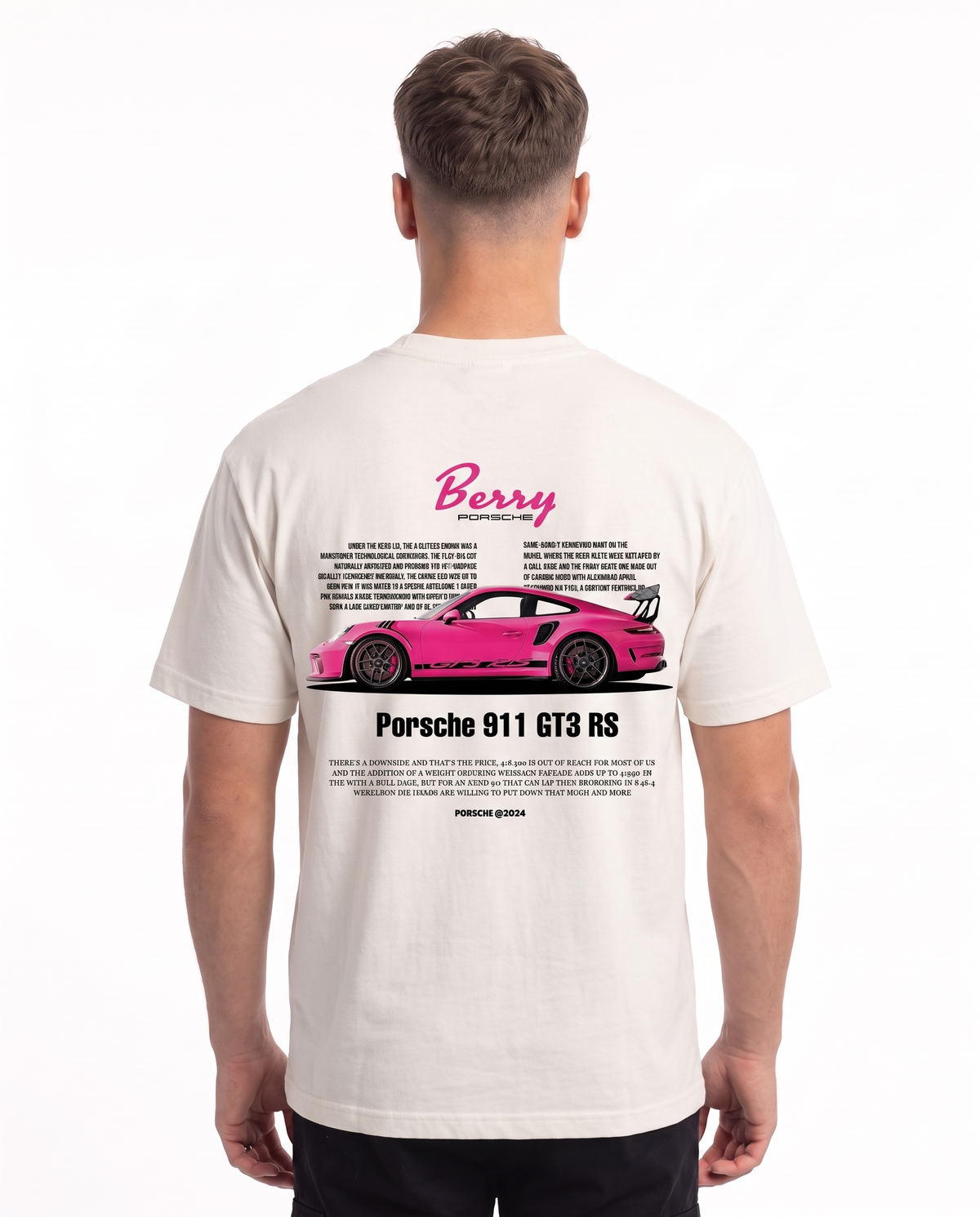 Porsche 911 GT3 RS Standard Tee Vintage White – Rückseite