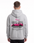 Porsche 911 GT3 RS Oversized Zip Hoodie Light Asphalt – Rückseite