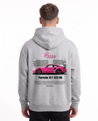 Porsche 911 GT3 RS Oversized Zip Hoodie Light Asphalt – Rückseite