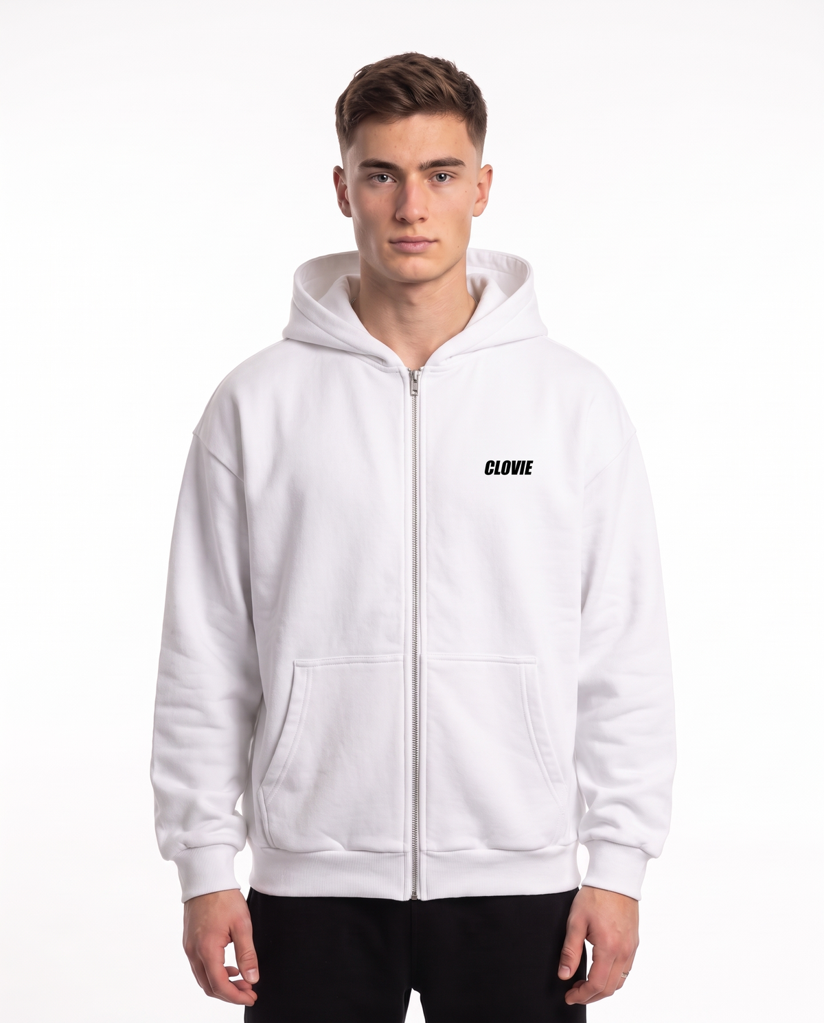 Porsche 911 GT3 RS Oversized Zip Hoodie White – Vorderseite