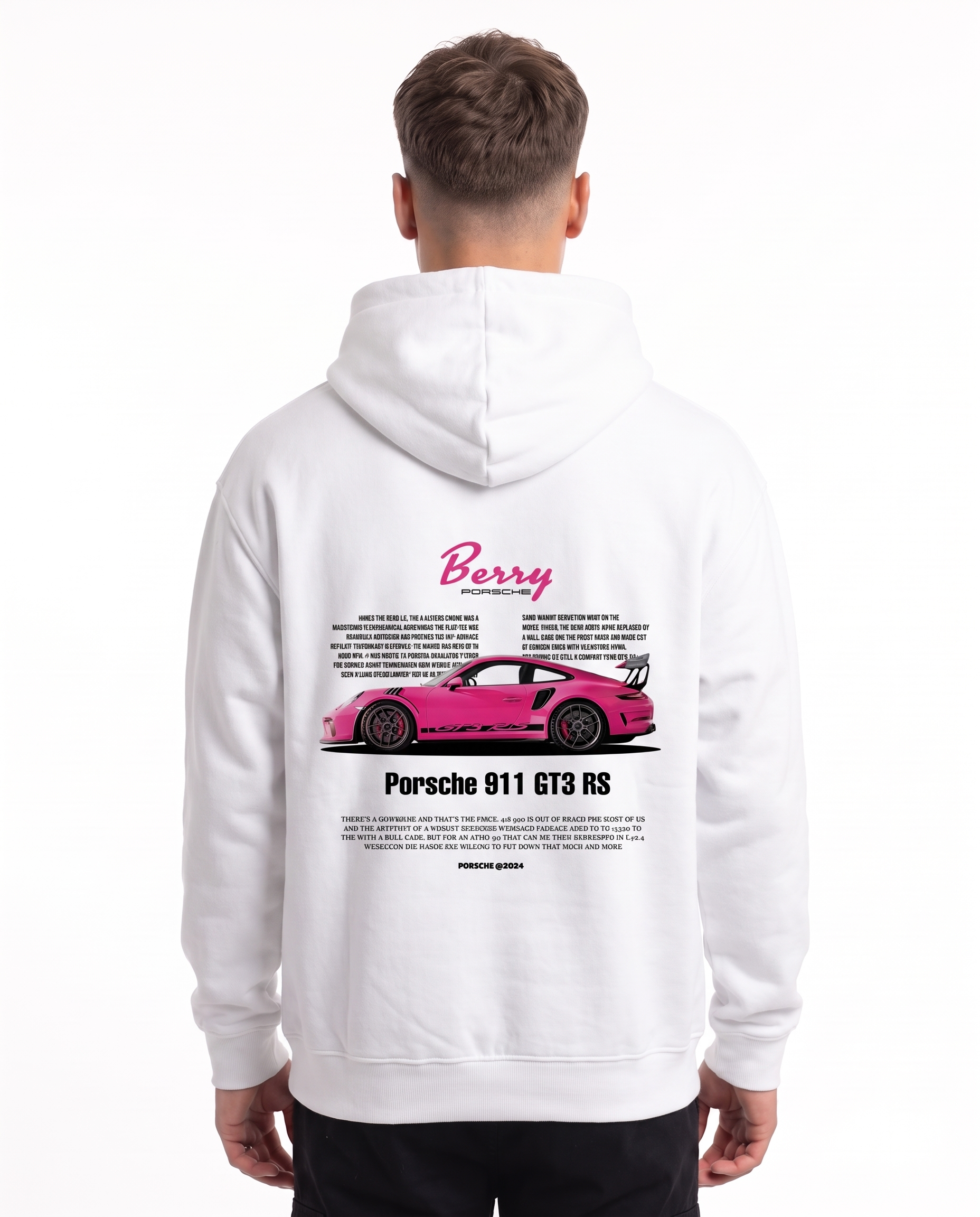 Porsche 911 GT3 RS Hoodie Arctic White – Rückseite