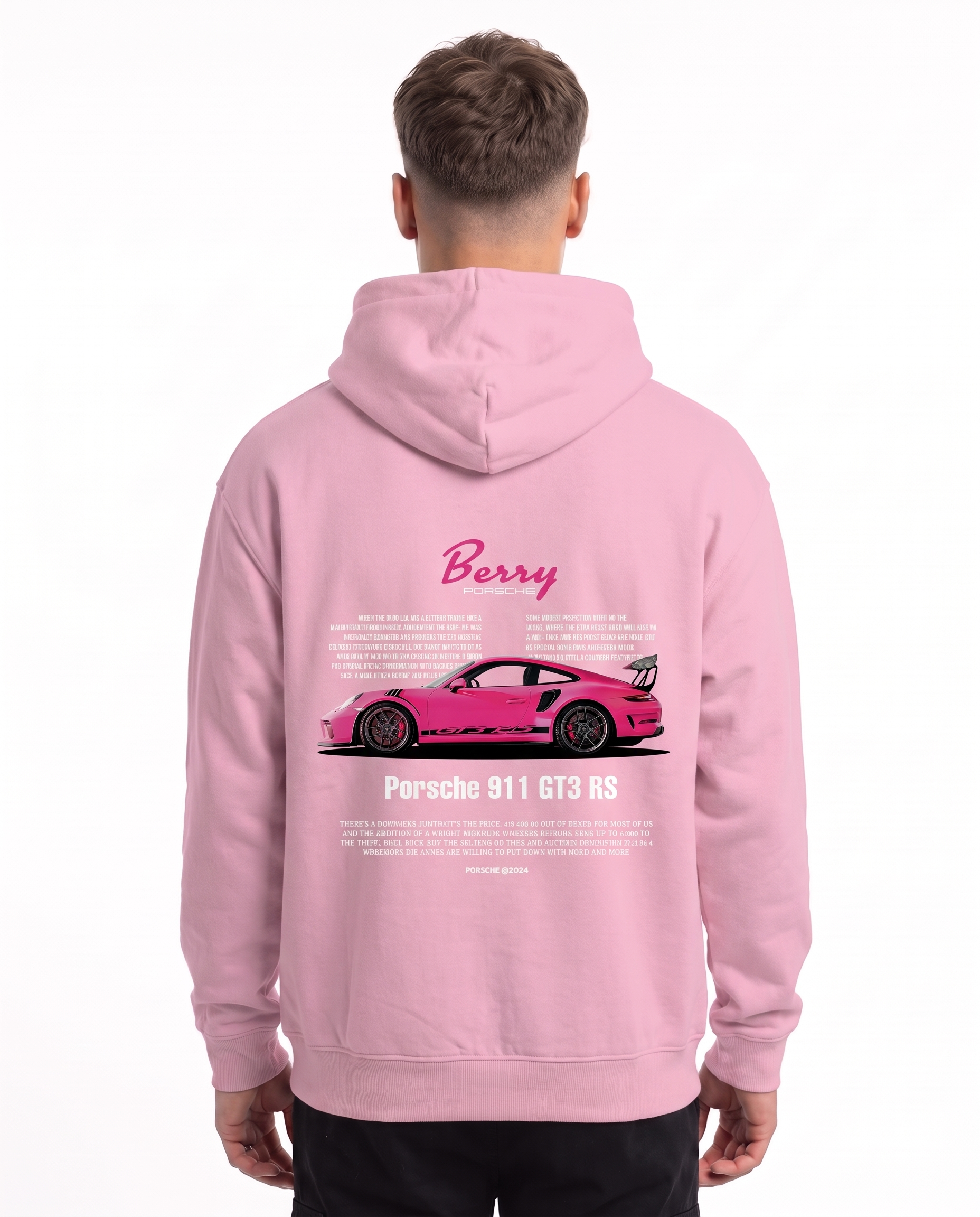 Porsche 911 GT3 RS Hoodie Baby Pink – Rückseite