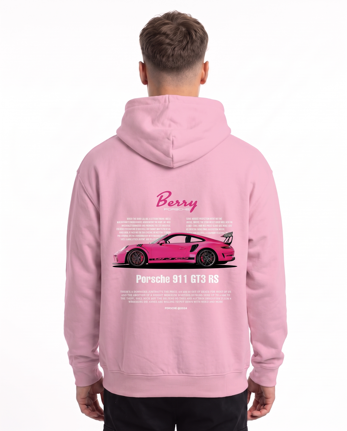 Porsche 911 GT3 RS Hoodie Baby Pink – Rückseite
