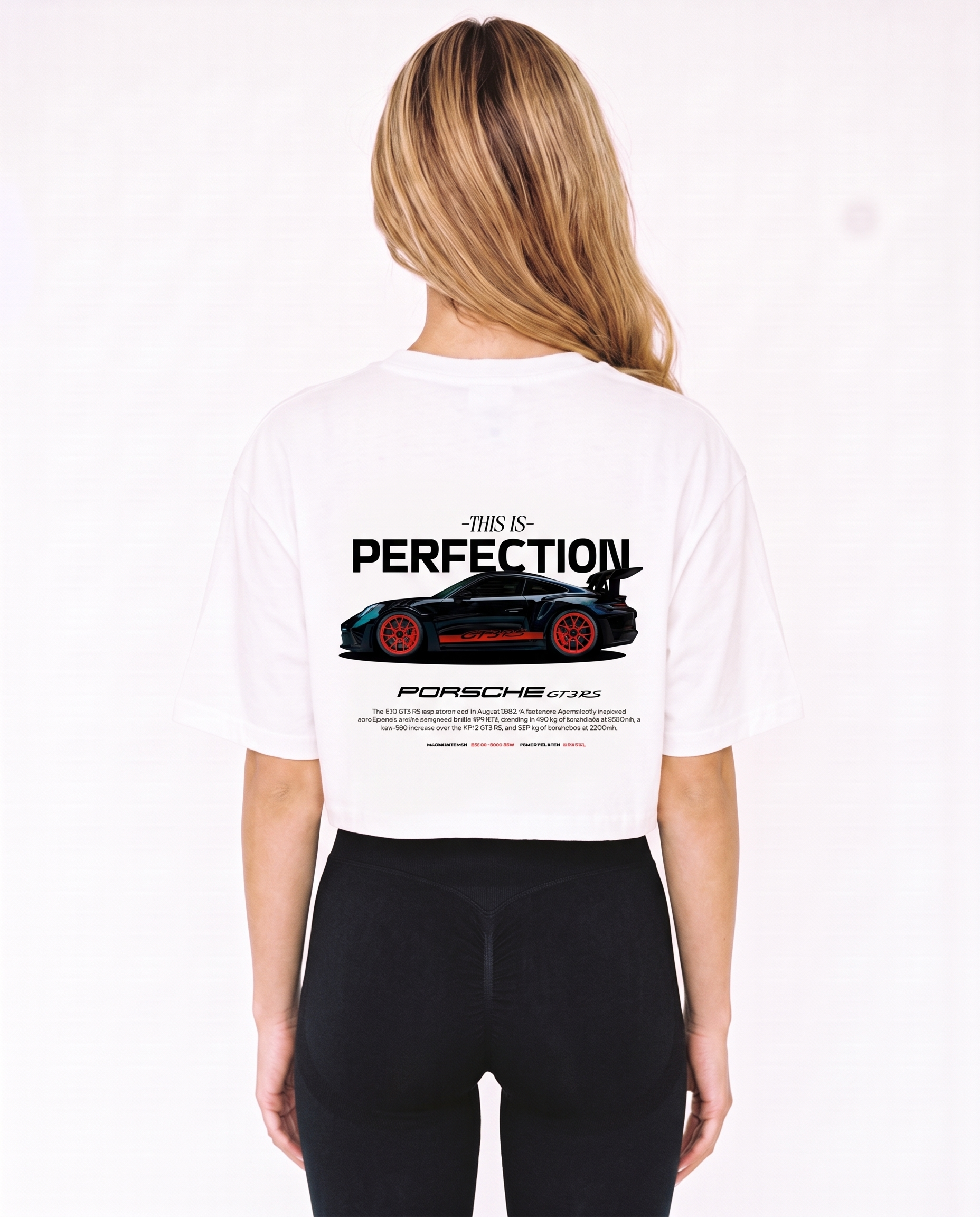 Porsche GT3 RS Cropped Tee White – Rückseite