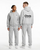 Make your dreams come true Zipper Tracksuit Heather Grey - CLOVIE