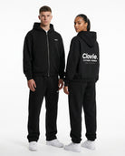 Make your dreams come true Zipper Tracksuit Black - CLOVIE
