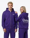 Make your dreams come true Oversized Zip Hoodie Purple - CLOVIE