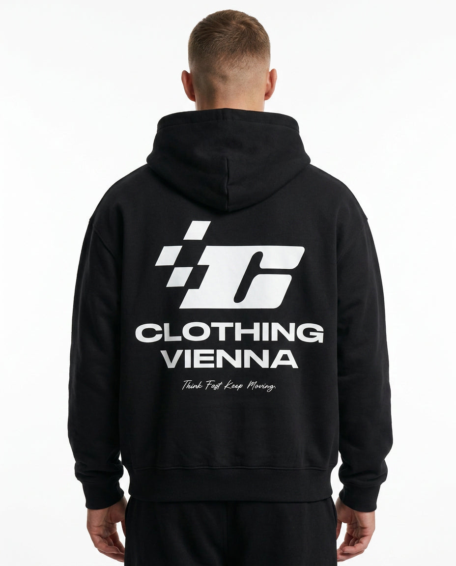 Clovie racing Oversized Zip Hoodie - CLOVIE