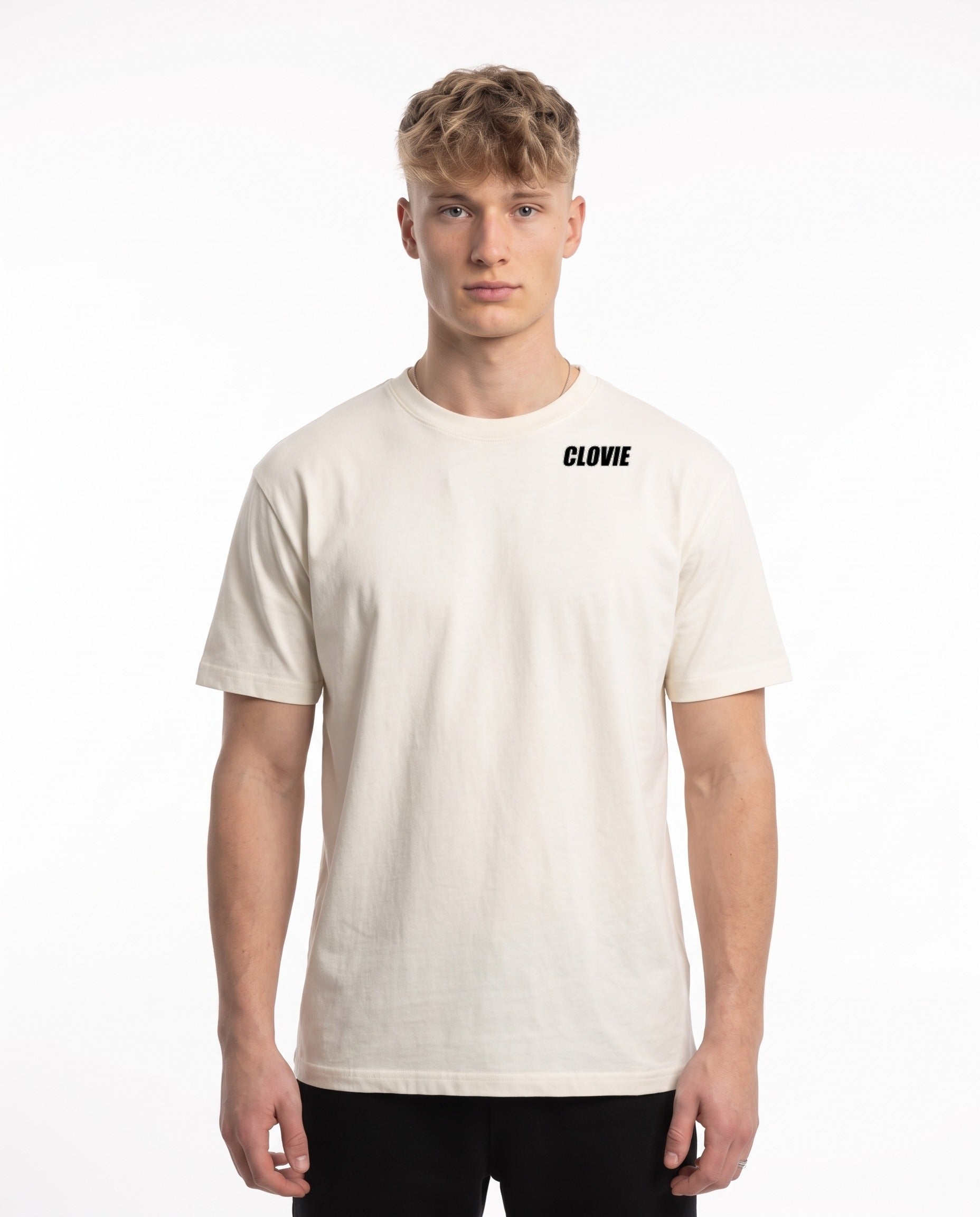 Porsche 911 GT3 R T-Shirt Vintage White – Vorderseite mit CLOVIE-Logo