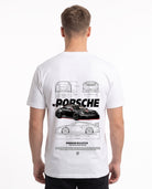 Porsche 911 GT3 R T-Shirt White – Rückseite mit Blueprint-Backprint